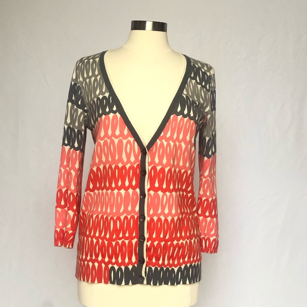 Anthropologie Field Flower Doodle Cardigan Size M